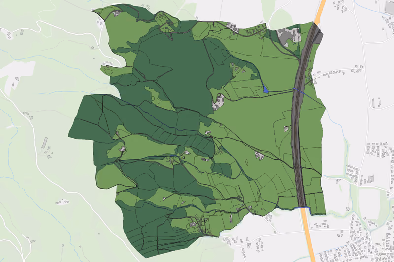 Kartenvorschau des Bodenverbrauchs der KG Kollegg