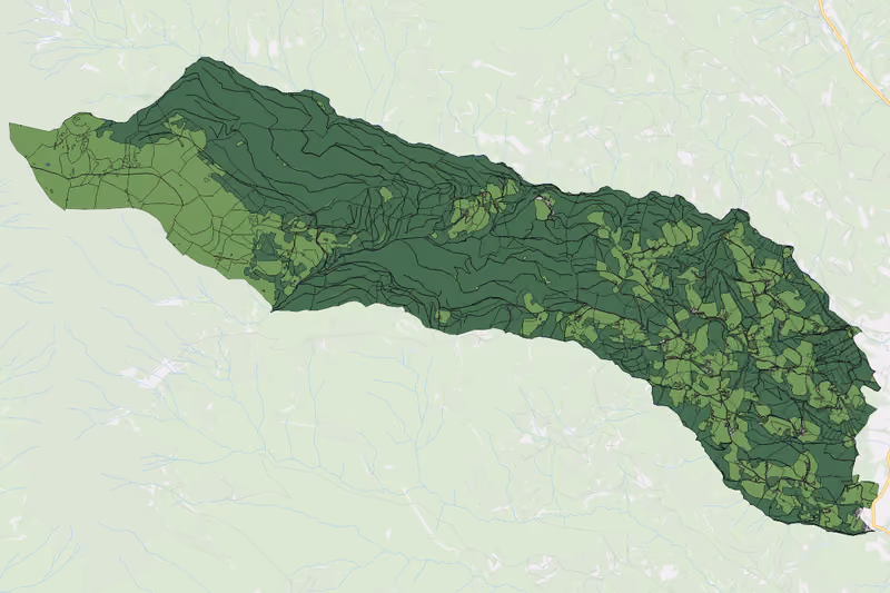 Kartenvorschau des Bodenverbrauchs der KG Lading