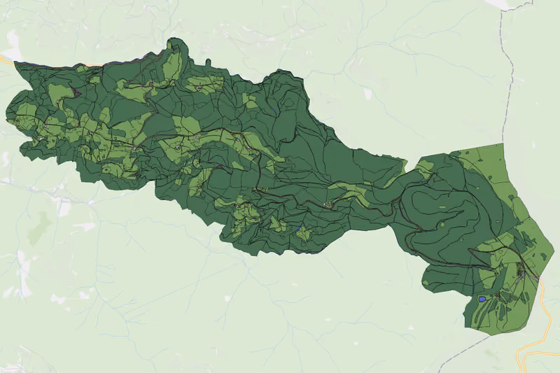 Kartenvorschau des Bodenverbrauchs der KG Obergösel