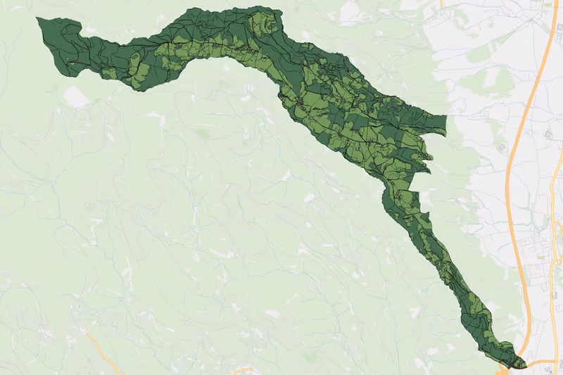 Kartenvorschau des Bodenverbrauchs der KG Pölling