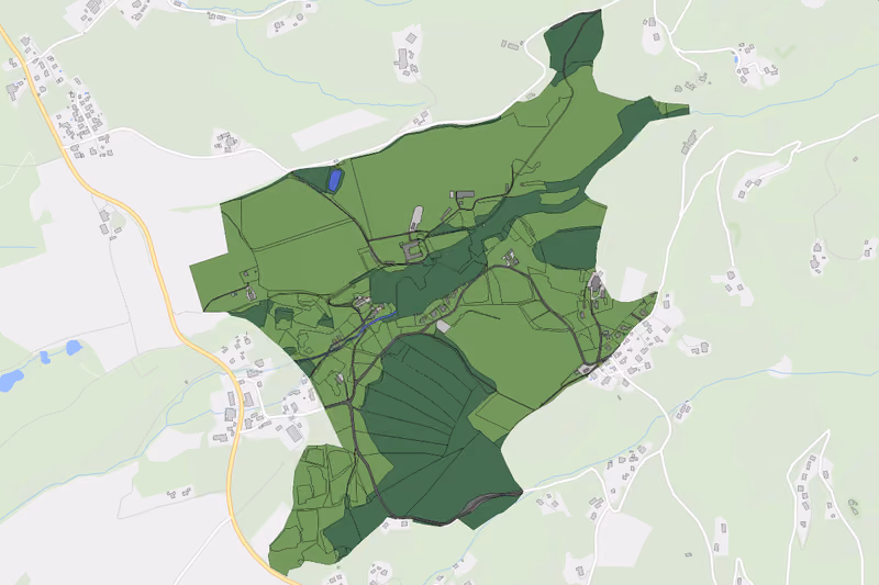 Kartenvorschau des Bodenverbrauchs der KG Reideben