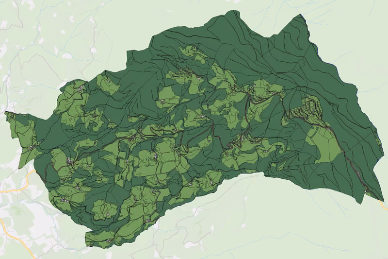 Kartenvorschau des Bodenverbrauchs der KG Rieding