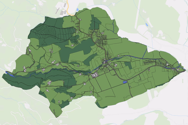Kartenvorschau des Bodenverbrauchs der KG Thürn