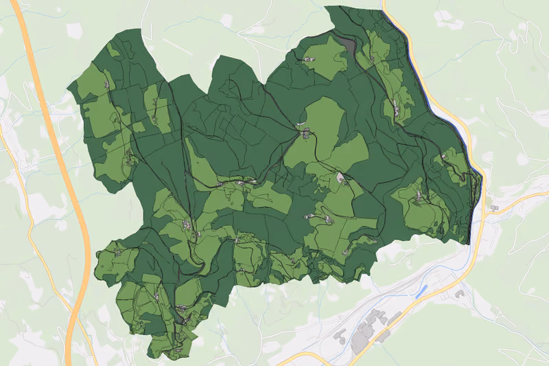 Kartenvorschau des Bodenverbrauchs der KG Vorderwölch