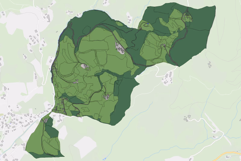 Kartenvorschau des Bodenverbrauchs der KG Weißenbach