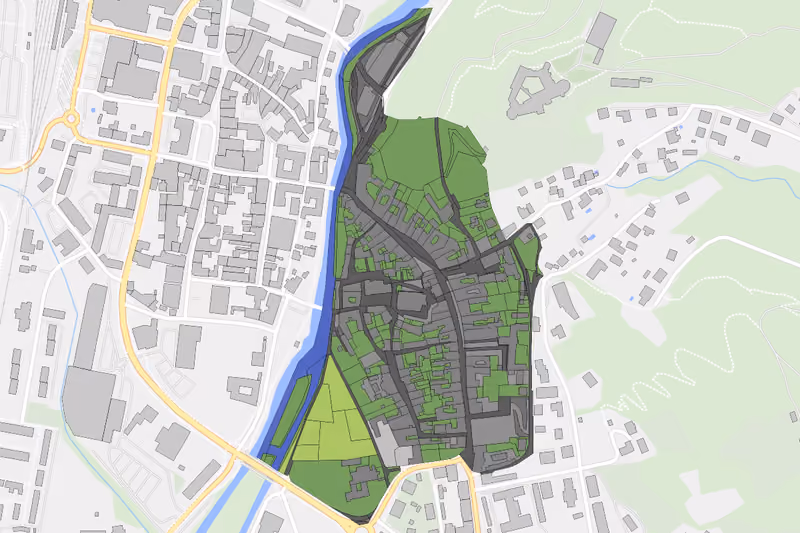 Kartenvorschau des Bodenverbrauchs der KG Wolfsberg Obere Stadt