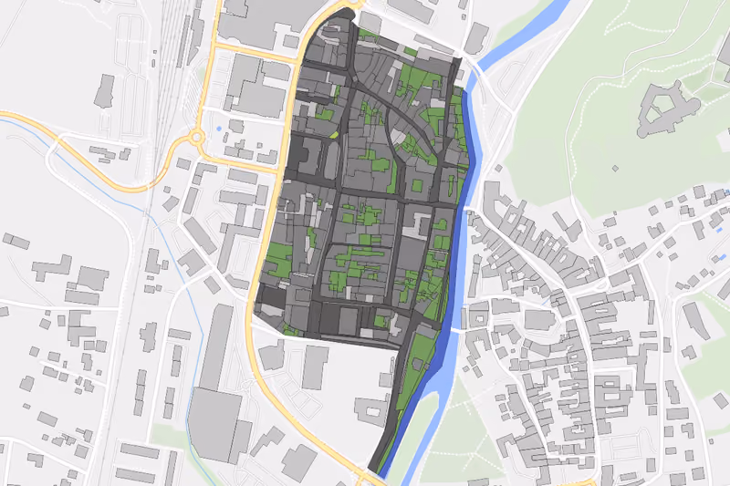 Kartenvorschau des Bodenverbrauchs der KG Wolfsberg Untere Stadt