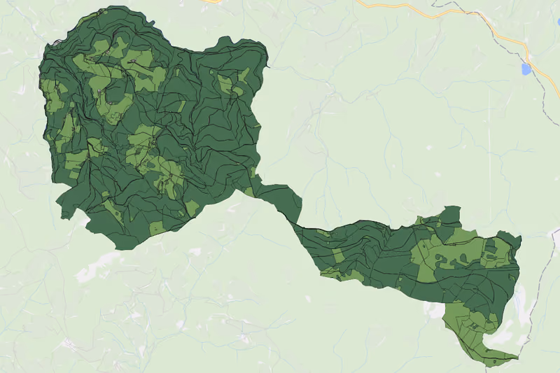 Kartenvorschau des Bodenverbrauchs der KG Hintertheißenegg