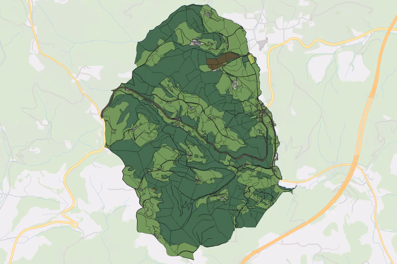 Kartenvorschau des Bodenverbrauchs der KG Langegg