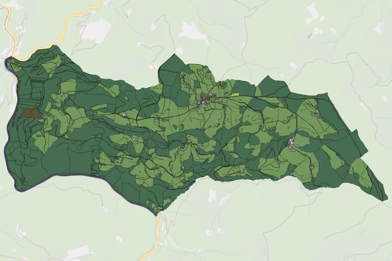 Kartenvorschau des Bodenverbrauchs der KG Vordertheißenegg