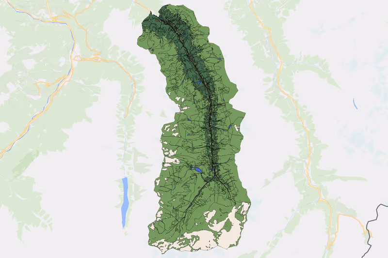 Kartenvorschau des Bodenverbrauchs der KG Pitztal