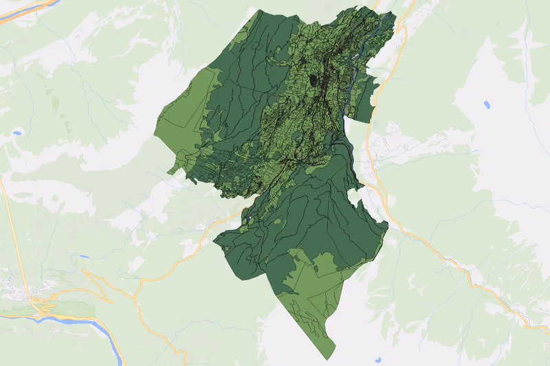 Kartenvorschau des Bodenverbrauchs der KG Wenns