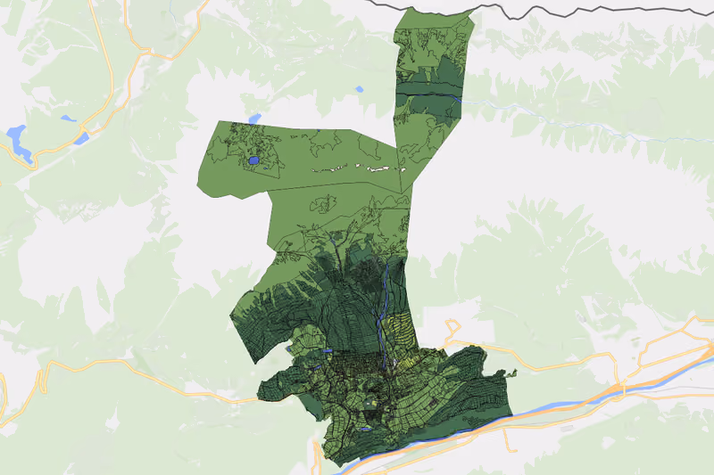Kartenvorschau des Bodenverbrauchs der KG Mieming