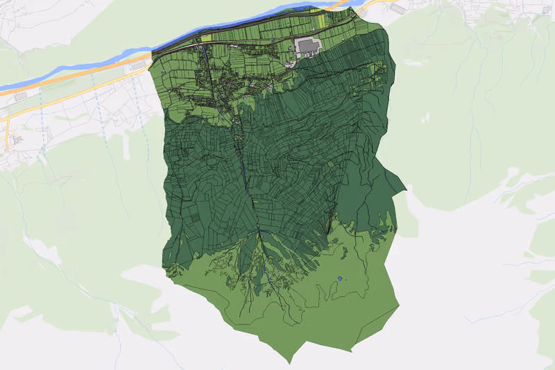 Kartenvorschau des Bodenverbrauchs der KG Rietz