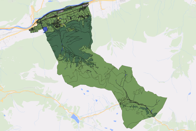 Kartenvorschau des Bodenverbrauchs der KG Stams