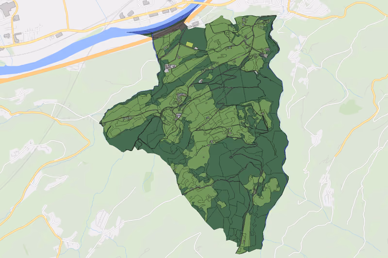 Kartenvorschau des Bodenverbrauchs der KG Kleinvolderberg