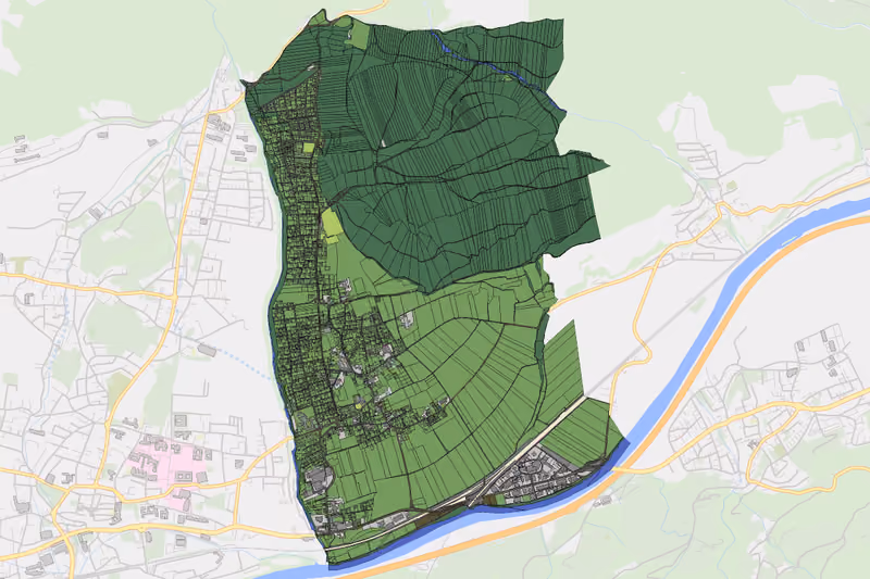 Kartenvorschau des Bodenverbrauchs der KG Mils