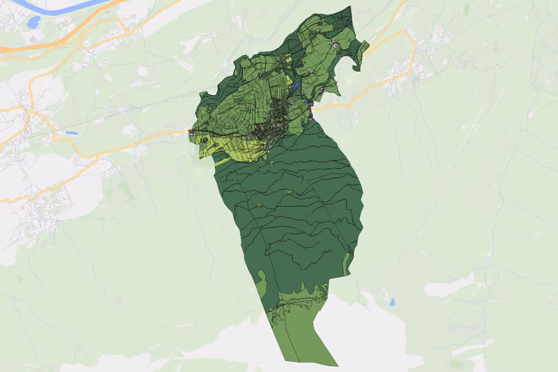 Kartenvorschau des Bodenverbrauchs der KG Rinn