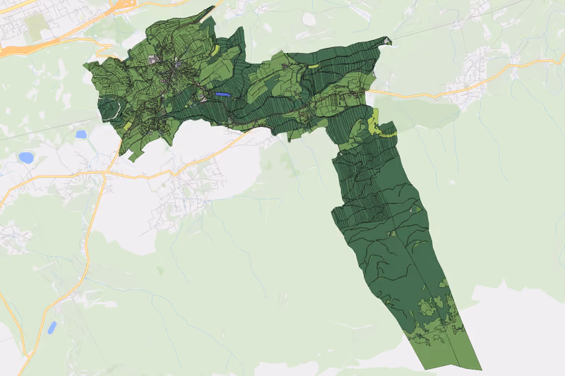Kartenvorschau des Bodenverbrauchs der KG Aldrans