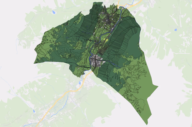 Kartenvorschau des Bodenverbrauchs der KG Fulpmes