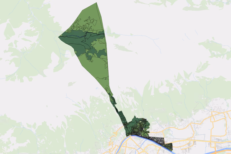 Kartenvorschau des Bodenverbrauchs der KG Mühlau