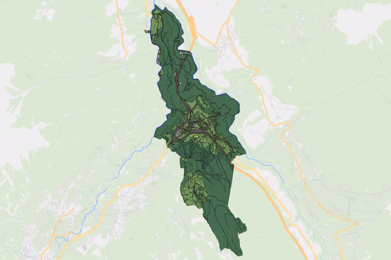 Kartenvorschau des Bodenverbrauchs der KG Schönberg