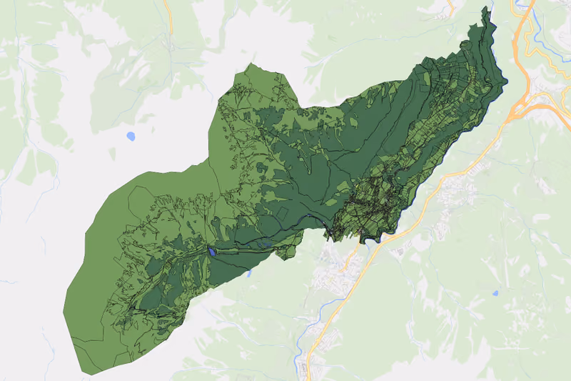 Kartenvorschau des Bodenverbrauchs der KG Telfes