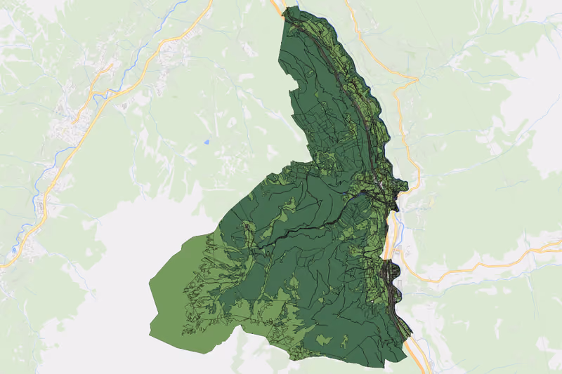 Kartenvorschau des Bodenverbrauchs der KG Mühlbachl
