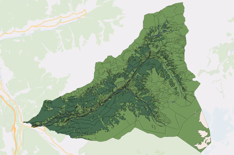 Kartenvorschau des Bodenverbrauchs der KG Schmirn