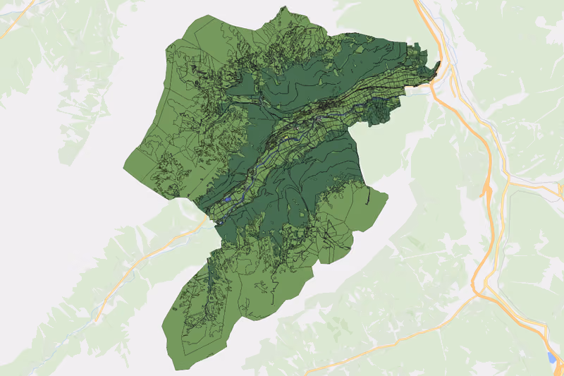 Kartenvorschau des Bodenverbrauchs der KG Trins