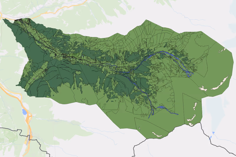 Kartenvorschau des Bodenverbrauchs der KG Vals