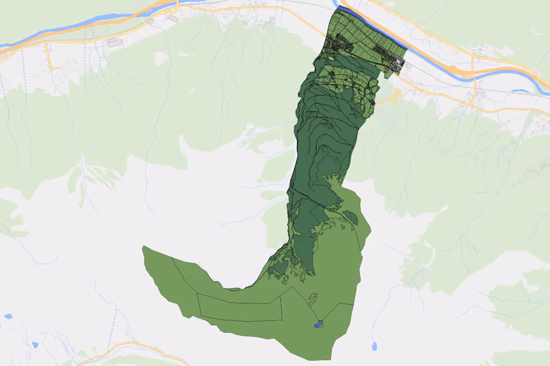 Kartenvorschau des Bodenverbrauchs der KG Flaurling