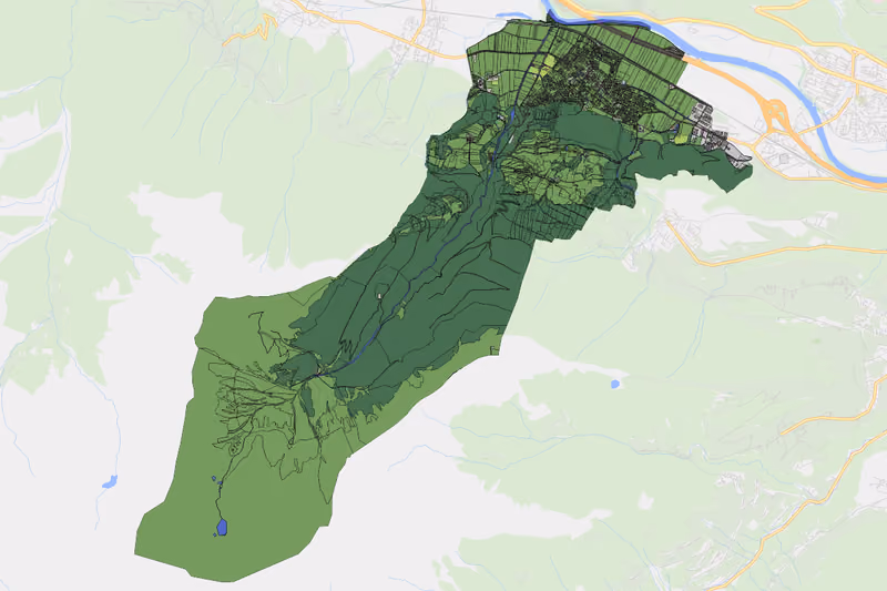 Kartenvorschau des Bodenverbrauchs der KG Inzing