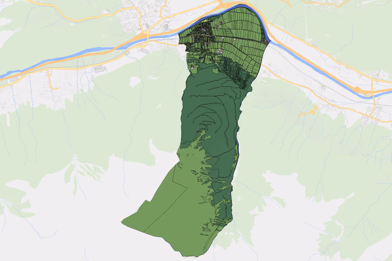 Kartenvorschau des Bodenverbrauchs der KG Oberhofen