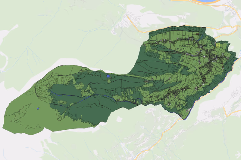 Kartenvorschau des Bodenverbrauchs der KG Oberperfuß