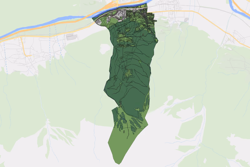 Kartenvorschau des Bodenverbrauchs der KG Pfaffenhofen