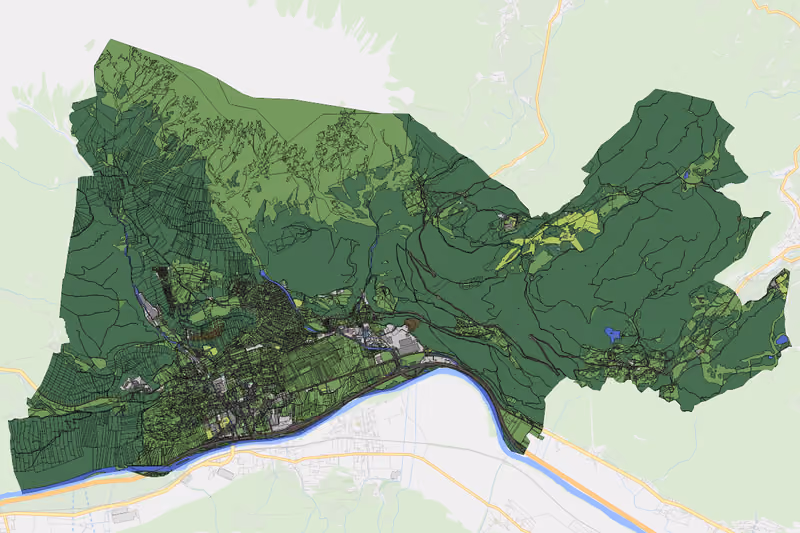 Kartenvorschau des Bodenverbrauchs der KG Telfs