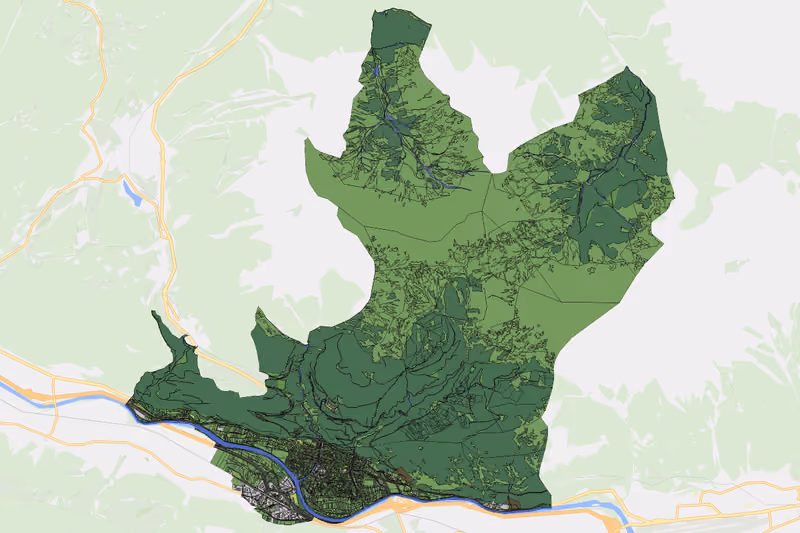 Kartenvorschau des Bodenverbrauchs der KG Zirl