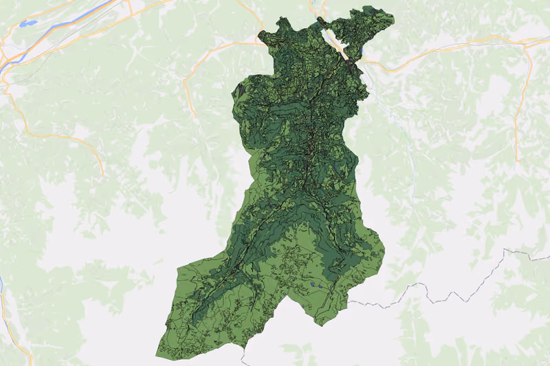 Kartenvorschau des Bodenverbrauchs der KG Hopfgarten Land
