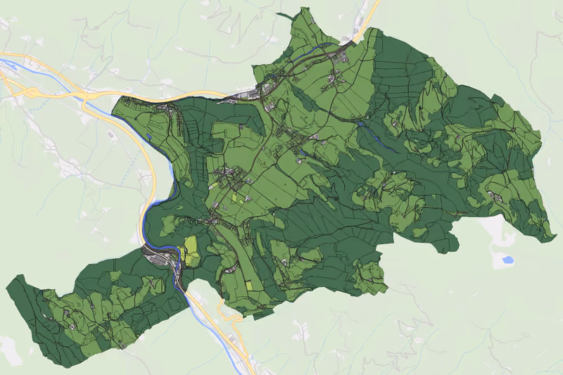 Kartenvorschau des Bodenverbrauchs der KG Itter