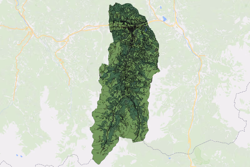 Kartenvorschau des Bodenverbrauchs der KG Kirchberg