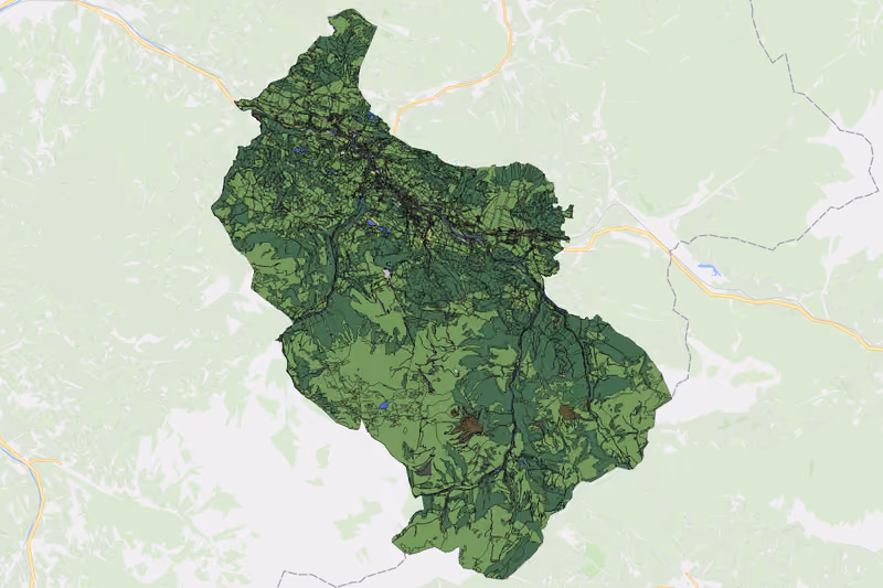 Kartenvorschau des Bodenverbrauchs der KG Fieberbrunn