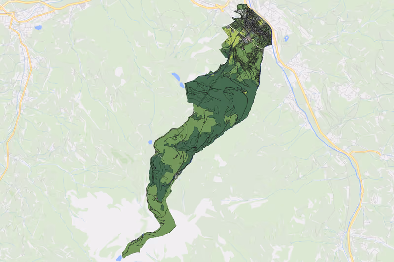 Kartenvorschau des Bodenverbrauchs der KG Kitzbühel Stadt
