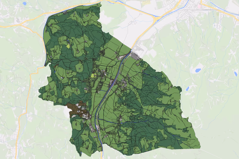 Kartenvorschau des Bodenverbrauchs der KG Oberndorf