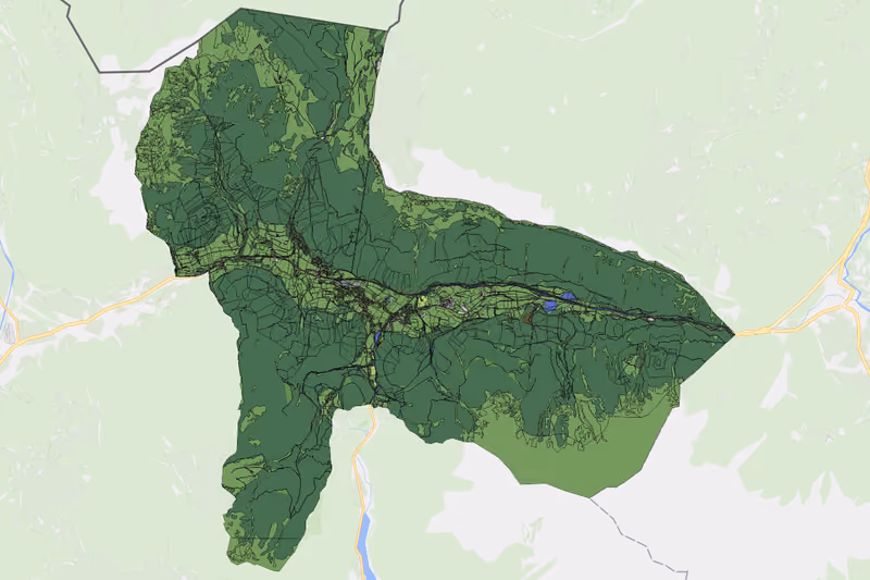 Kartenvorschau des Bodenverbrauchs der KG Waidring