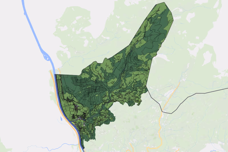 Kartenvorschau des Bodenverbrauchs der KG Erl