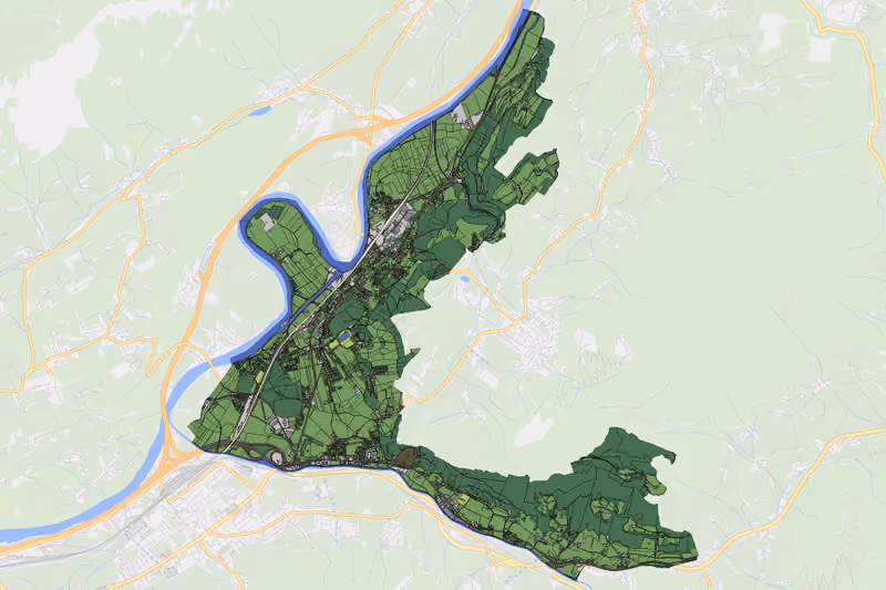 Kartenvorschau des Bodenverbrauchs der KG Kirchbichl