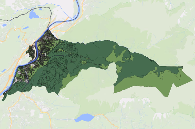 Kartenvorschau des Bodenverbrauchs der KG Kufstein