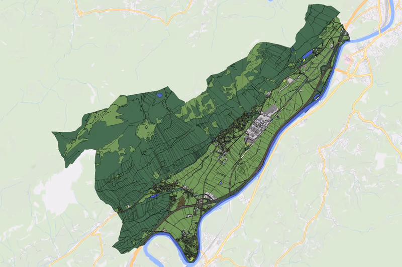 Kartenvorschau des Bodenverbrauchs der KG Langkampfen
