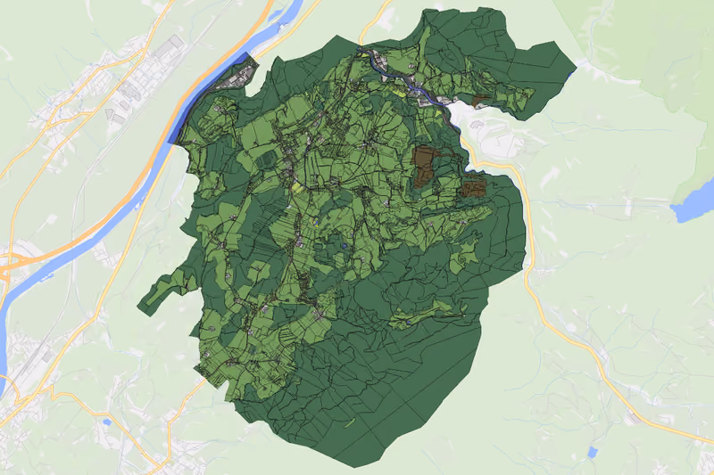 Kartenvorschau des Bodenverbrauchs der KG Schwoich